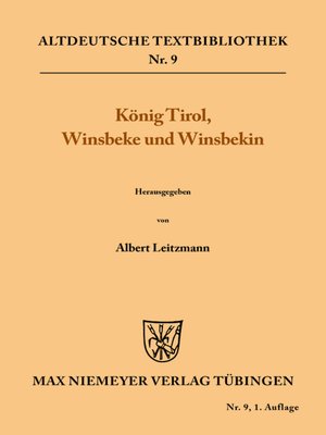 cover image of König Tirol, Winsbeke und Winsbekin
